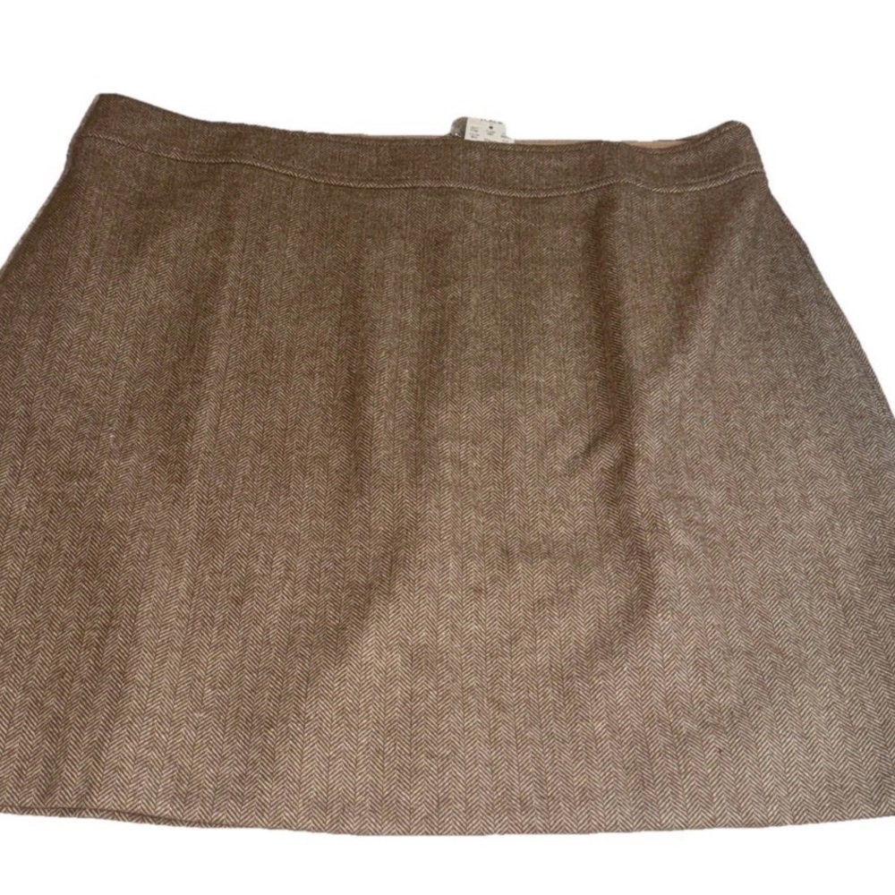 NWT J Crew Brown Wool Blend Skirt 18 Pencil